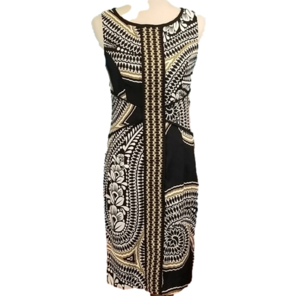 Sangria Black, Brown and white pattern dress NWT